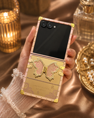 Samsung Galaxy Z Flip 5 3D Butterfly Rhinestones Gripper Cover - protective case detail