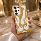 Samsung Galaxy S25 Series 3D Flame Gold Electroplated Cover