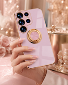 Samsung Galaxy S25 Series Gold Electroplated Ring Holder Cover - protective case detail