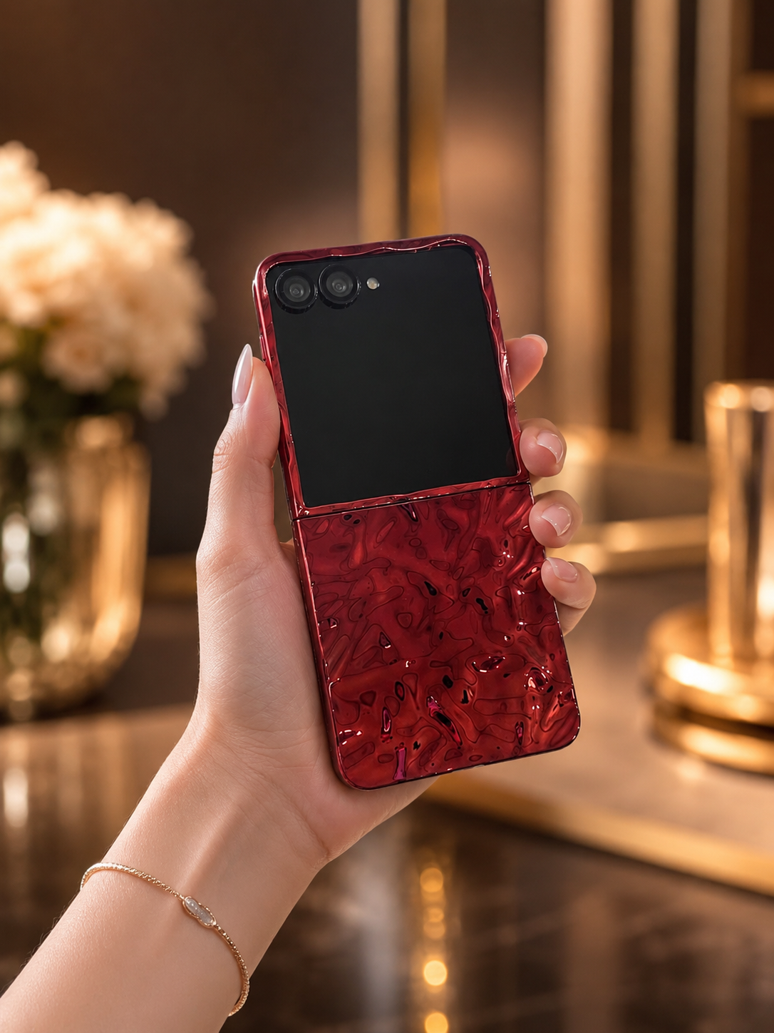 Samsung Galaxy Z Flip 7 Lava Red Glossy Cover - slim profile