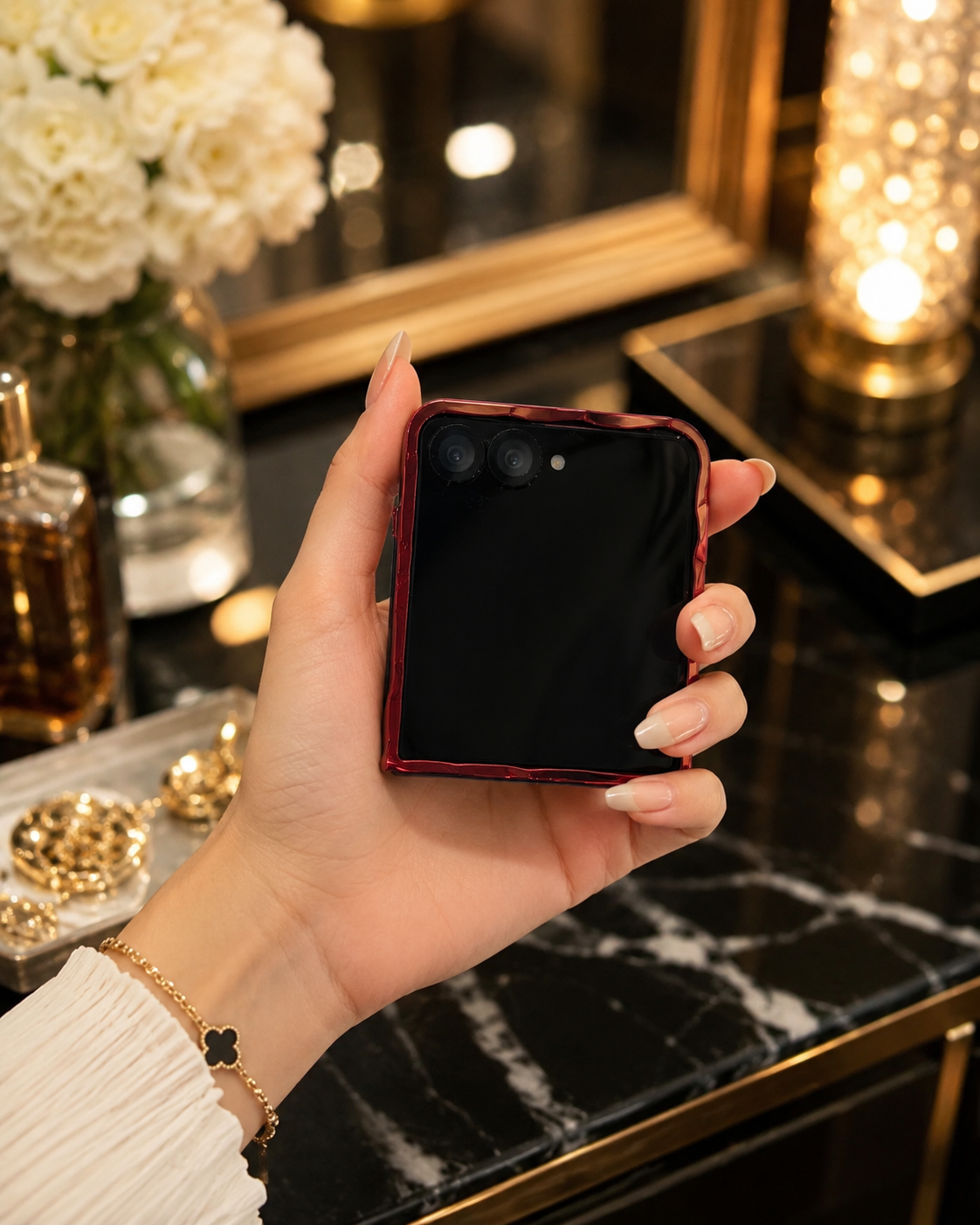 Samsung Galaxy Z Flip 7 Lava Red Glossy Cover - slim profile