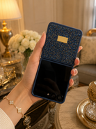 Samsung Galaxy Z Flip 7 Sapphire Blue Diamond Stones Cover - lifestyle