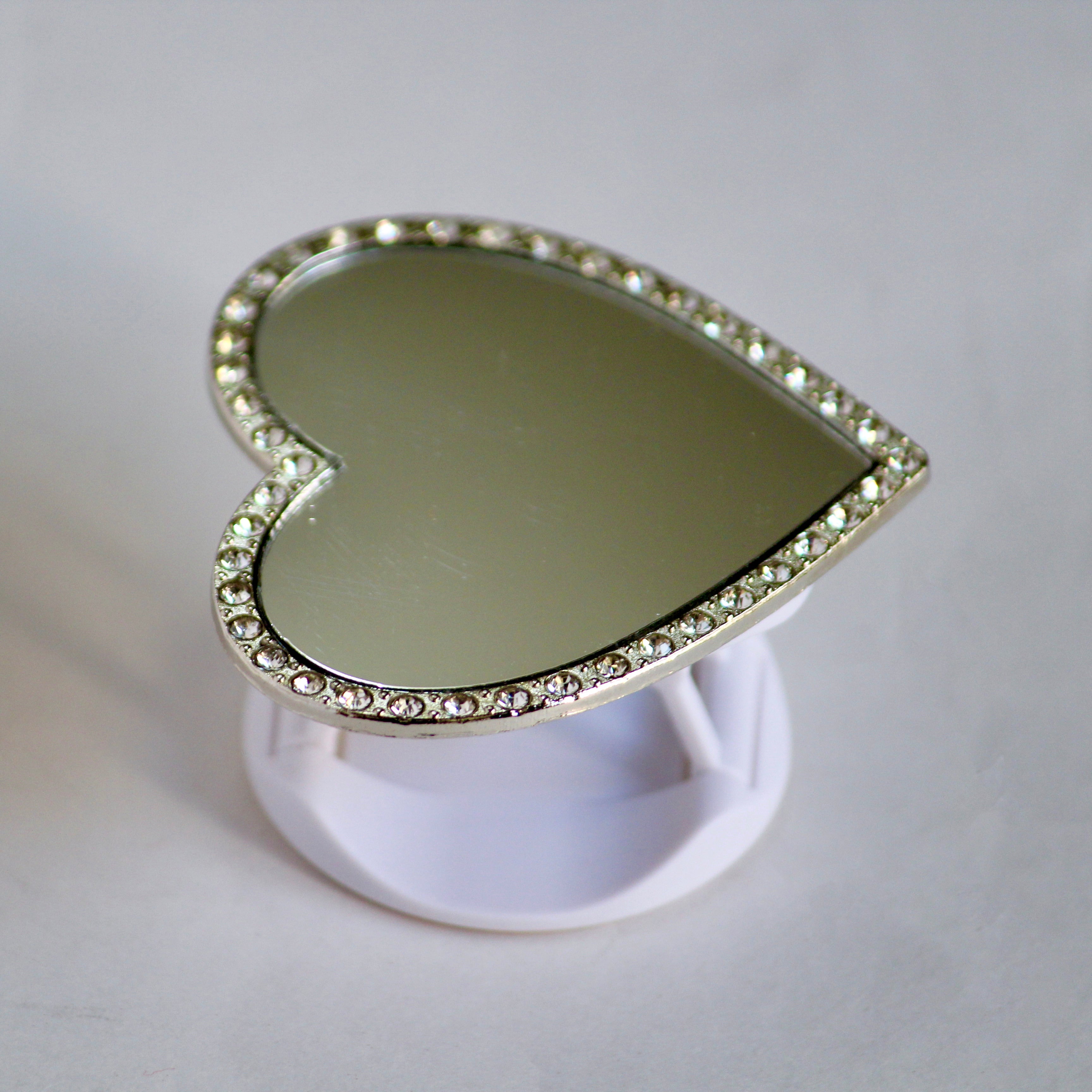 Heart Rhinestones Mirror Phone Gripper Holder - protective case detail