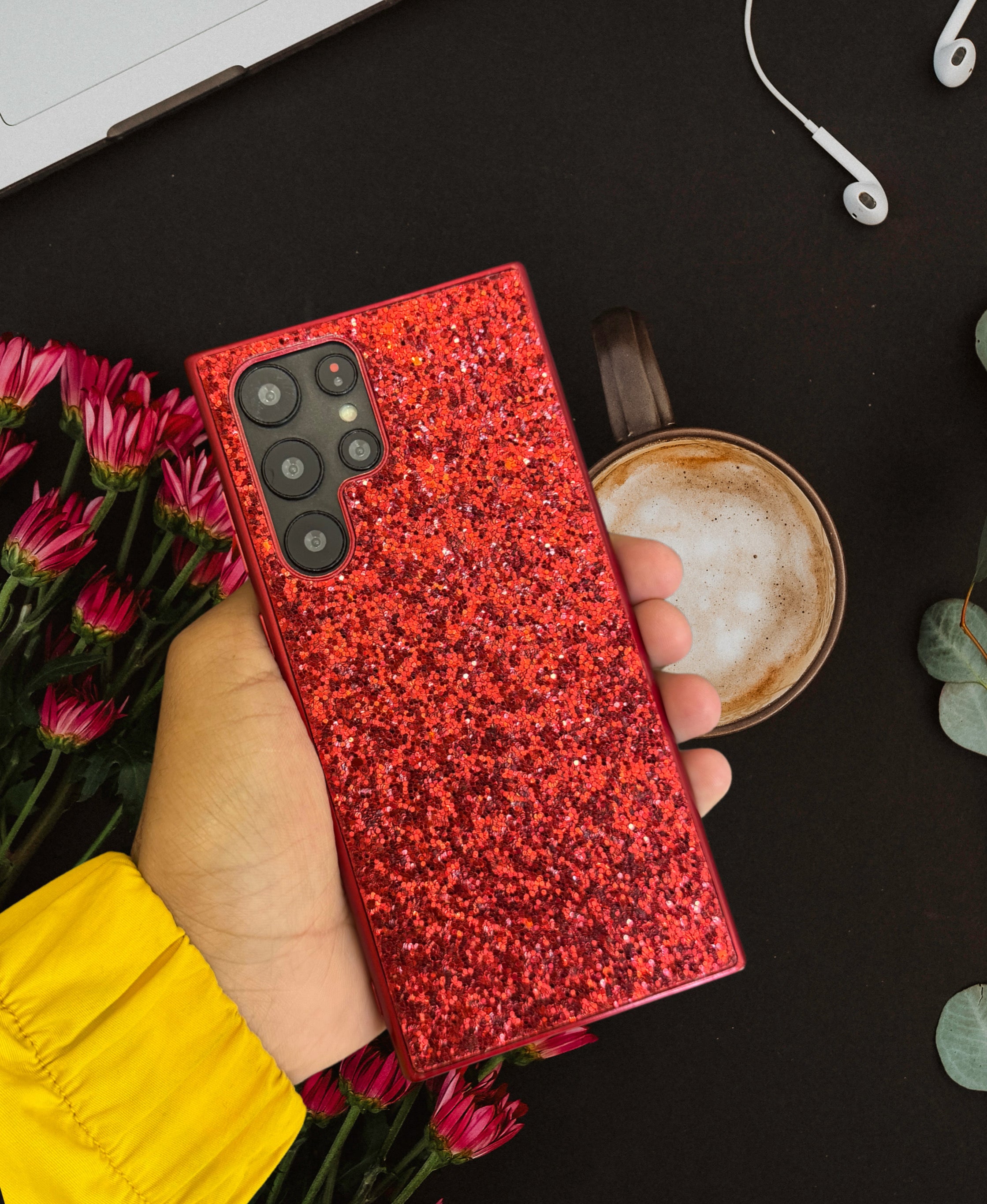 Samsung Galaxy S26 Red Glitter Bling Sequin Cover