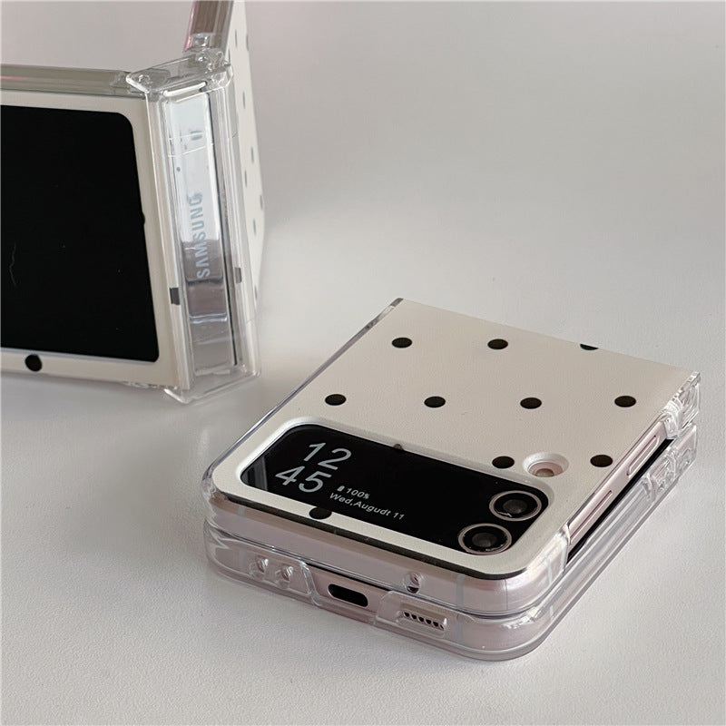 Samsung Galaxy Z Flip 5 Polka Dots Matte Cover(with ) - case features