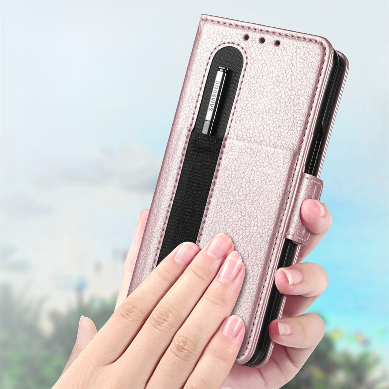 Samsung Galaxy Z Fold 3 Wallet Style Leather Flip Cover - phone case