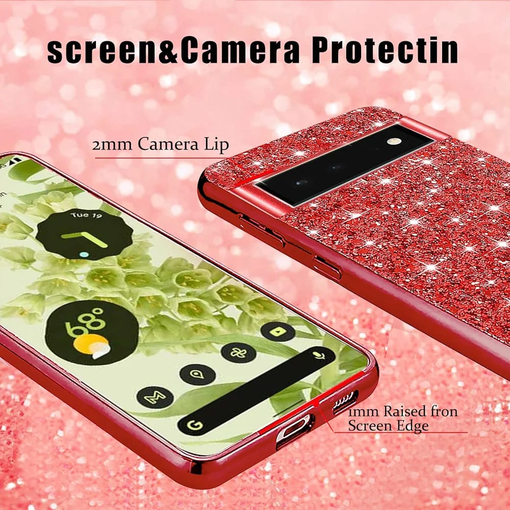 Google Pixel 6A Bling Glitter Sequin Cover - lifestyle