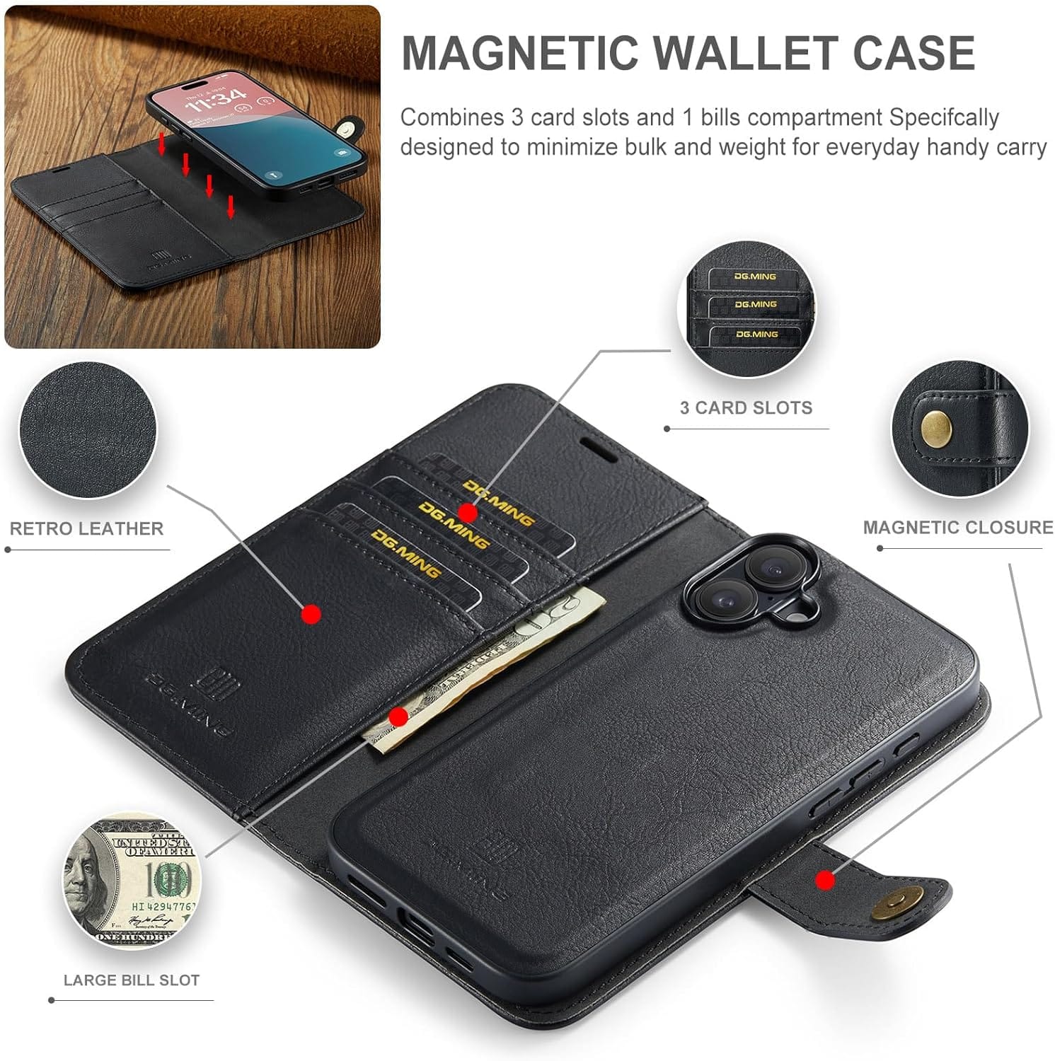 iPhone 17 Two-In-One Wallet Style Leather Flip Cover - lifestyle