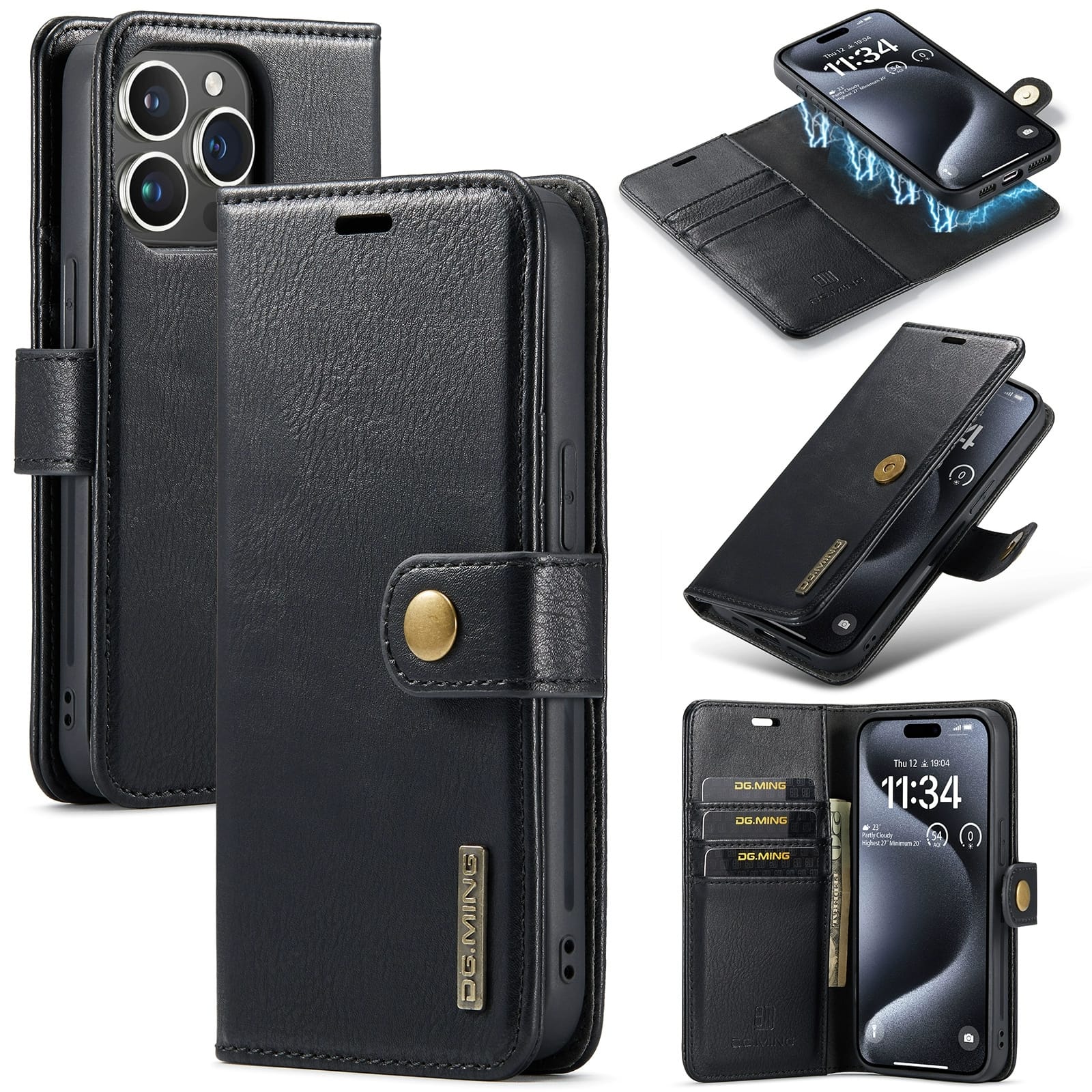 Two-In-One Wallet Style Premium Leather Luxury Flip Cover iPhone cover – JustAndBest India