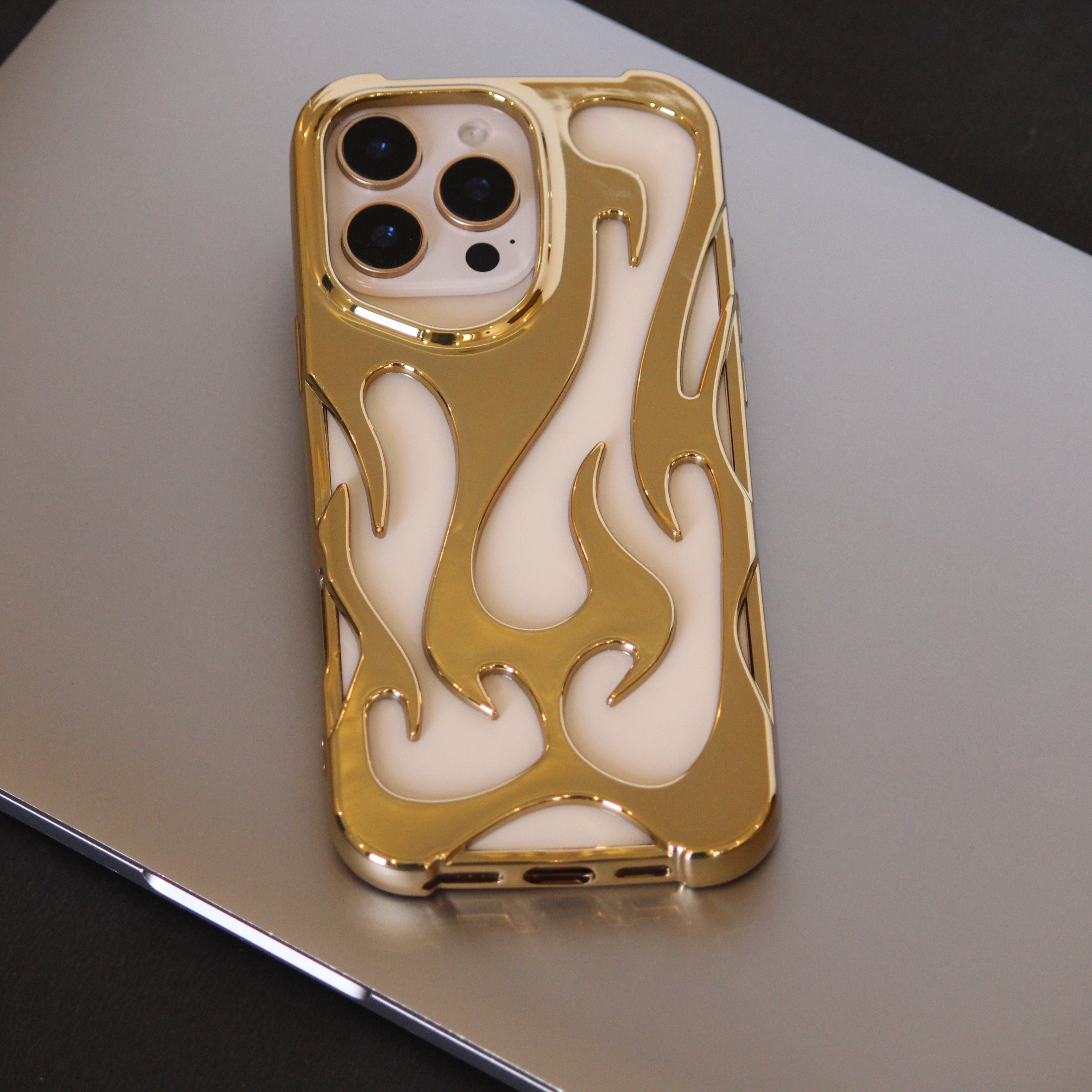 iPhone 16 Pro 3D Flame Gold Electroplated Cover | Gold Edition