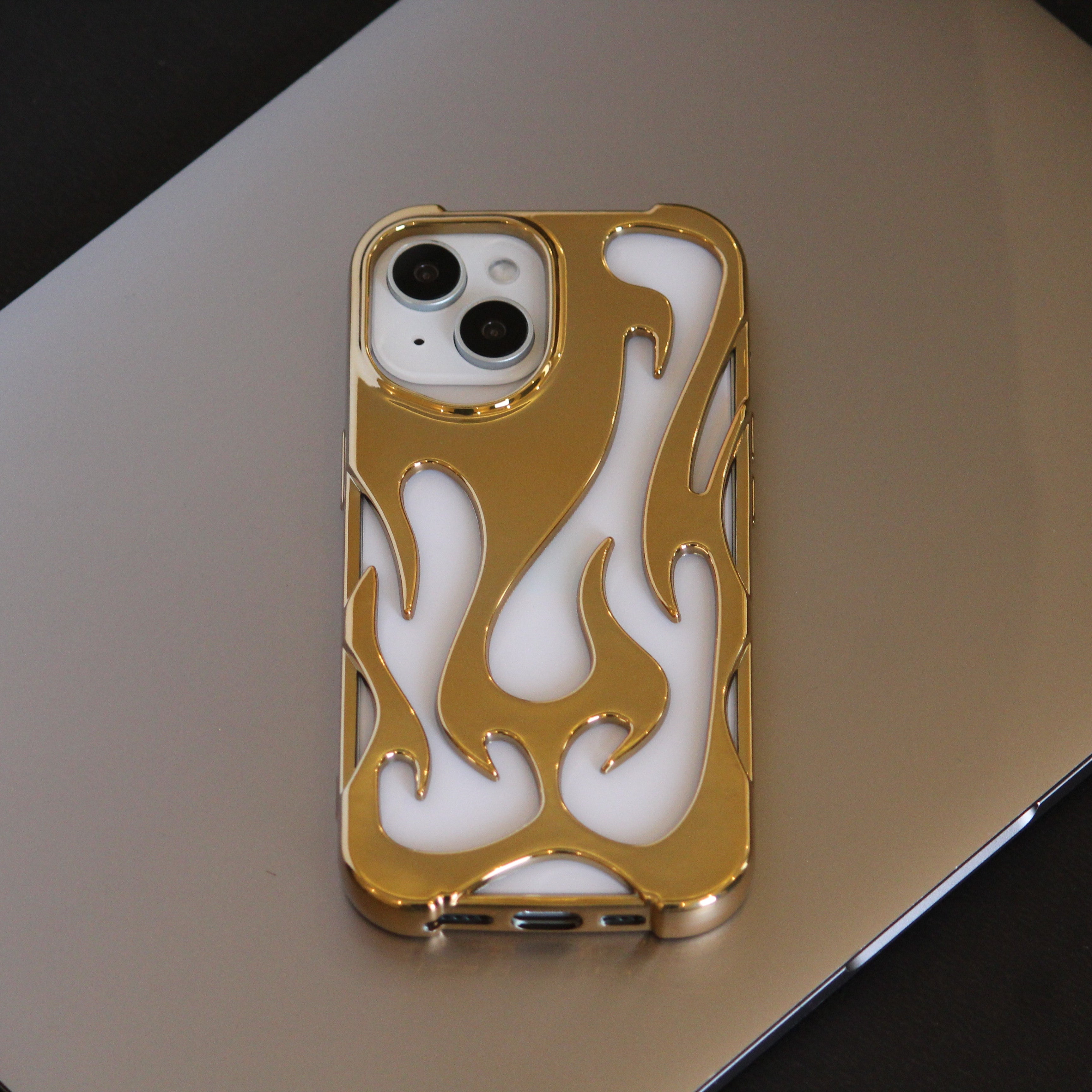 iPhone 16 Pro 3D Flame Gold Electroplated Cover - slim profile