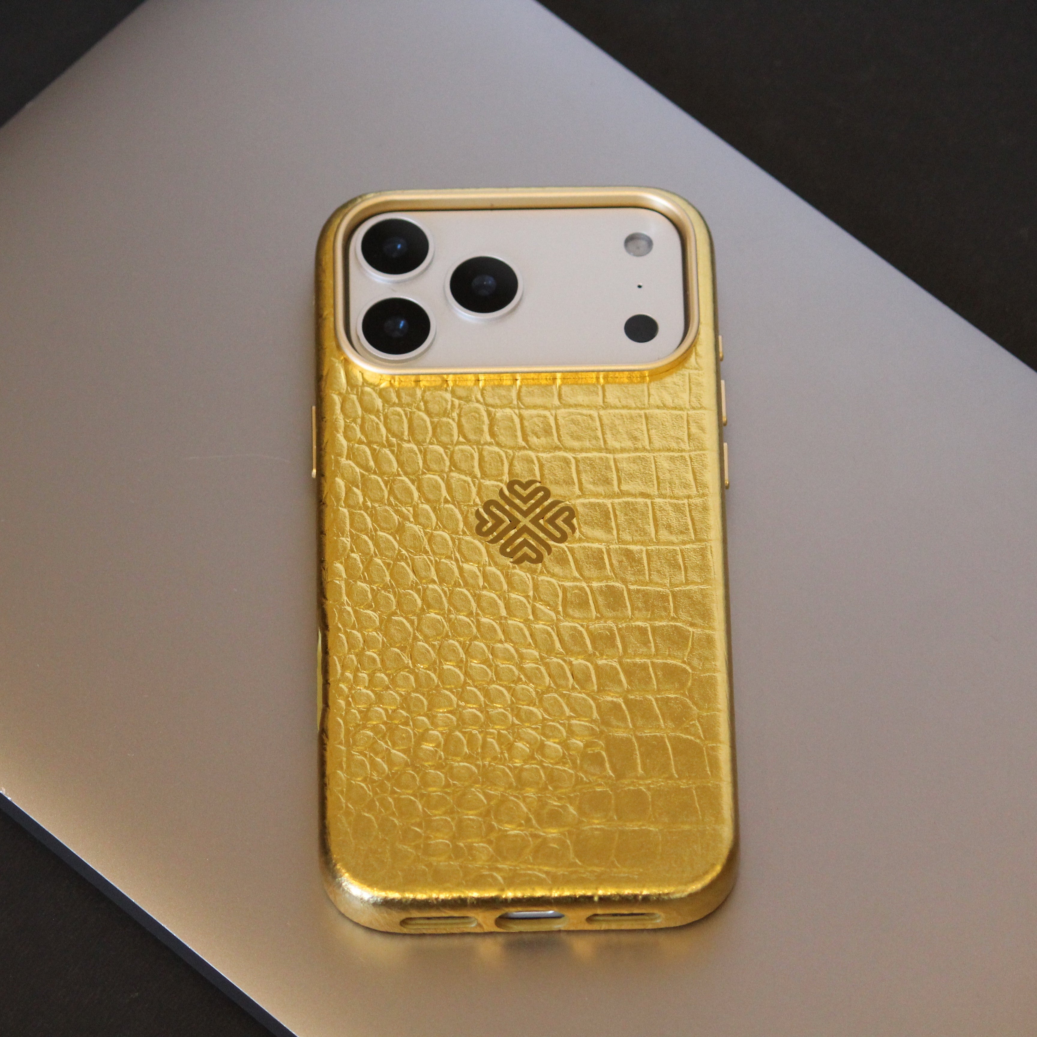 Royal Gold | MagSafe Premium Leather Luxury iPhone Cover iPhone cover – JustAndBest India