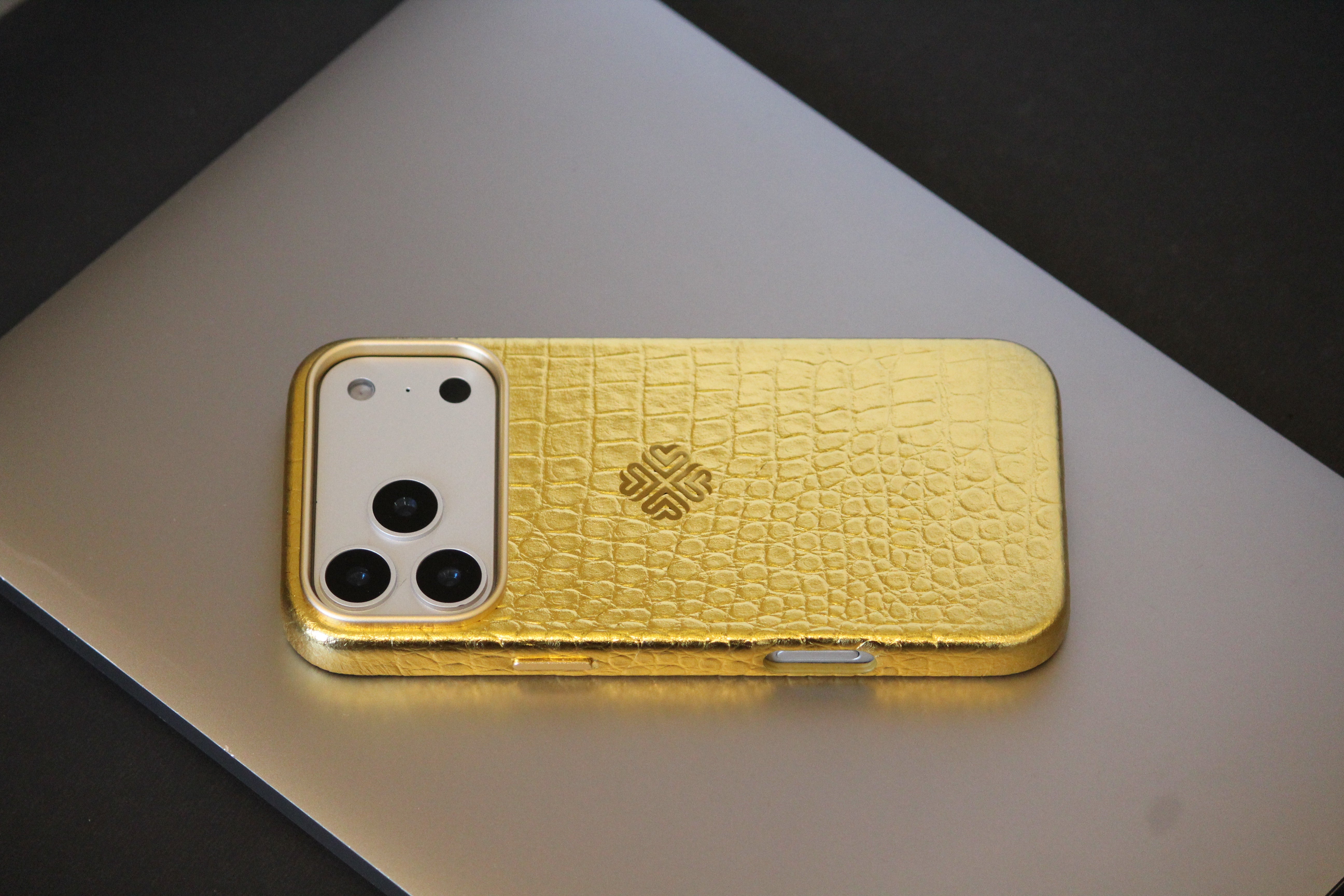Royal Gold | MagSafe Premium Leather Luxury iPhone Cover iPhone cover – JustAndBest India