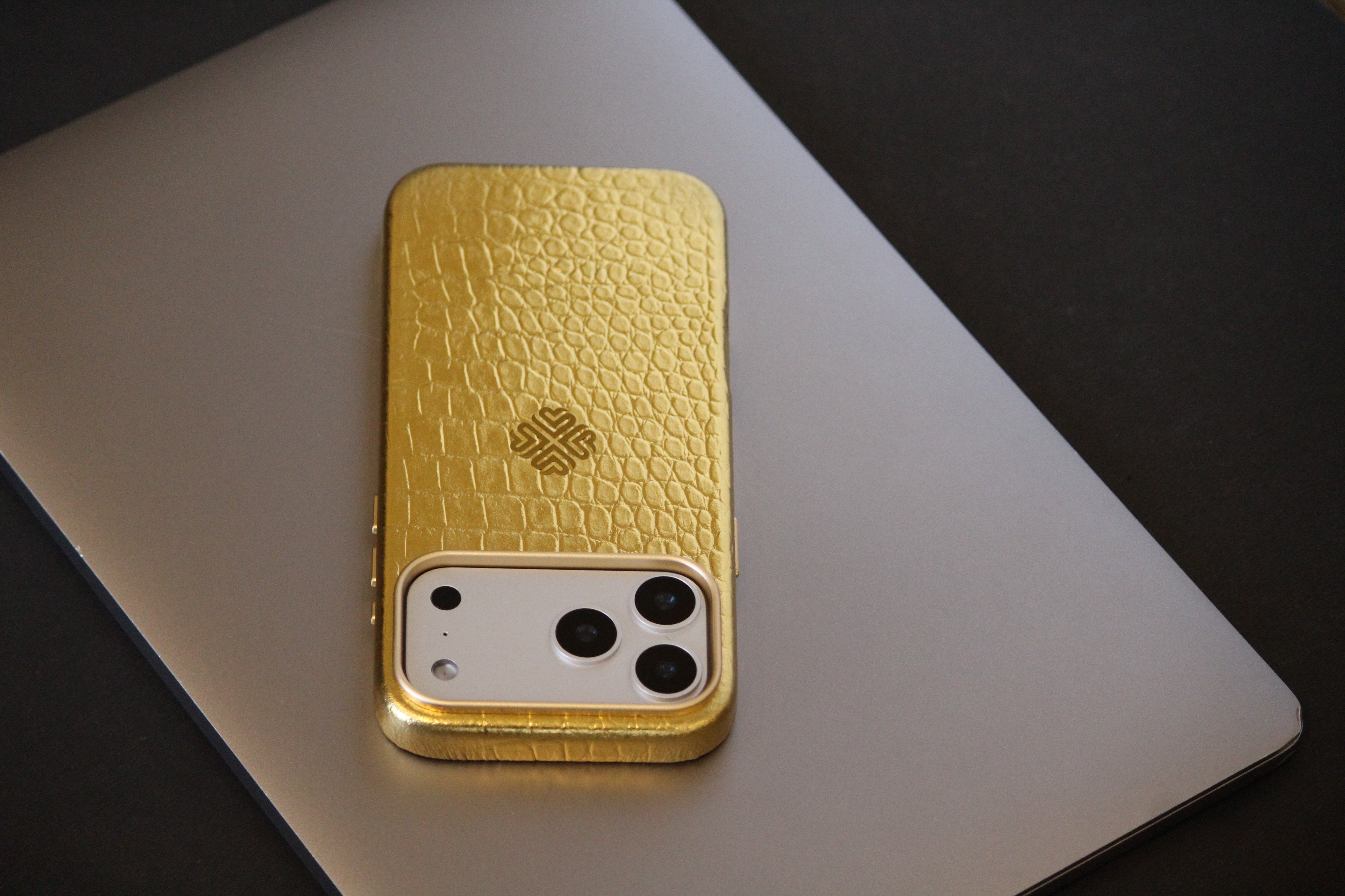 Royal Gold | MagSafe Premium Leather Luxury iPhone Cover iPhone cover – JustAndBest India
