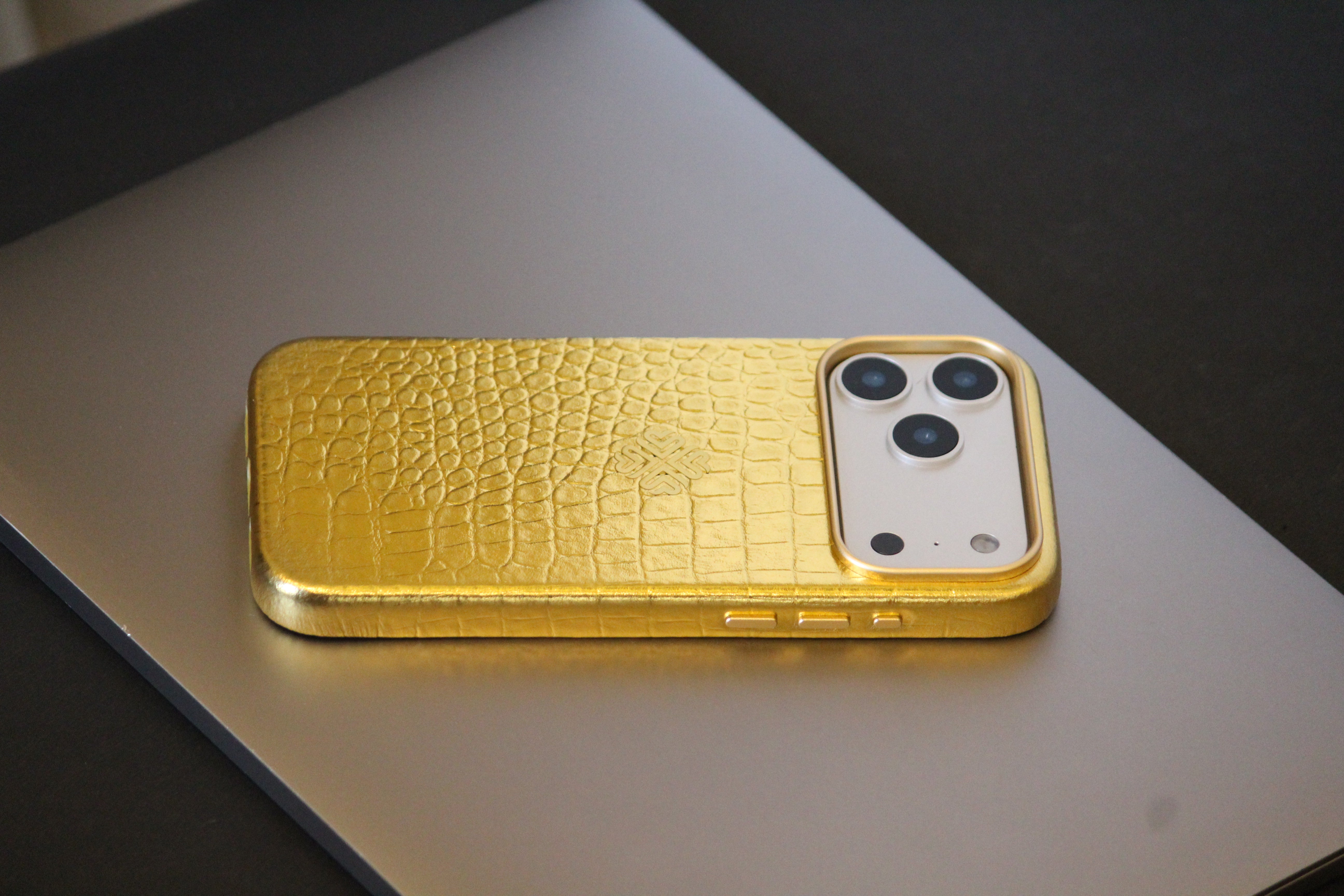 Royal Gold | MagSafe Premium Leather Luxury iPhone Cover iPhone cover – JustAndBest India