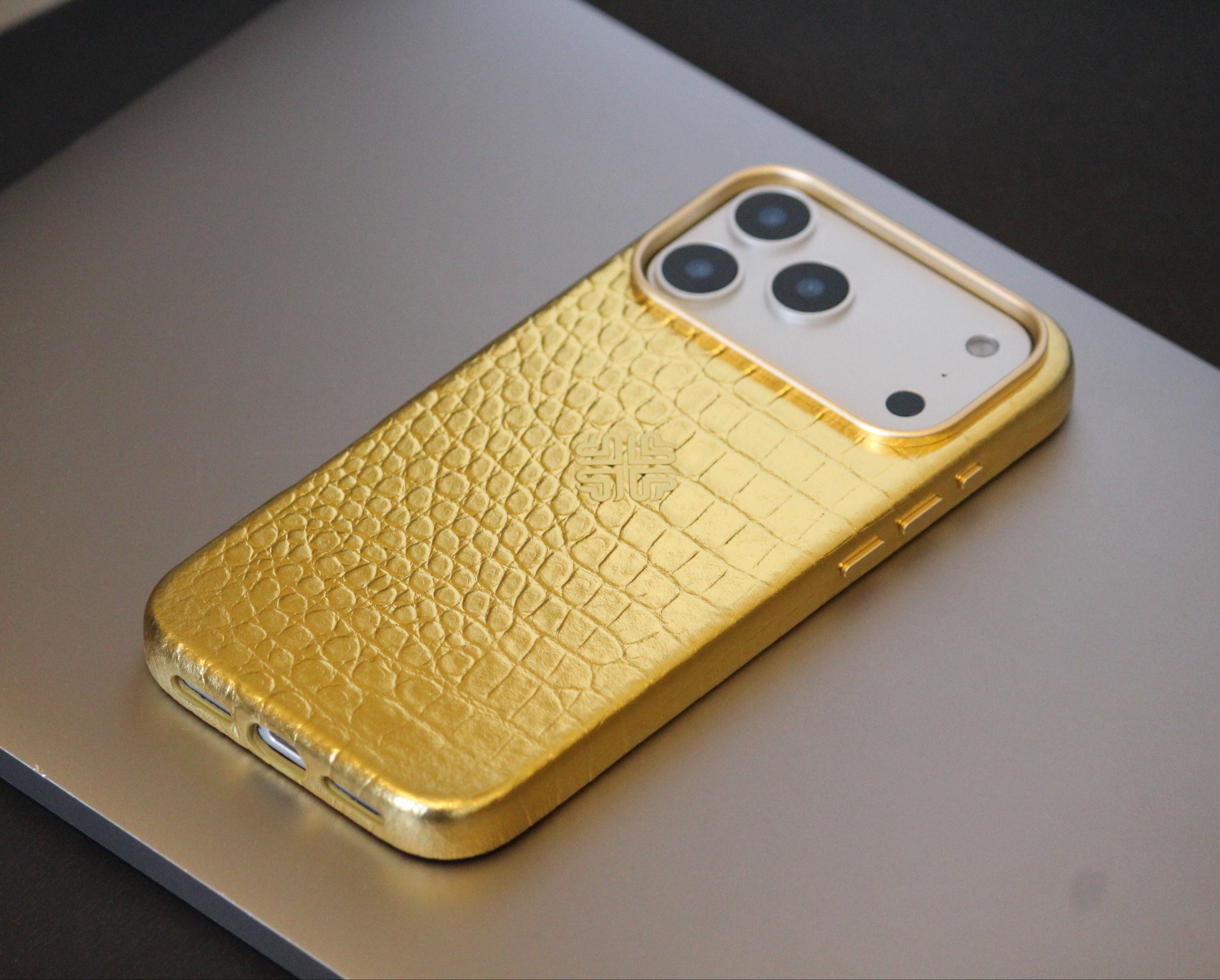 Royal Gold | MagSafe Premium Leather Luxury iPhone Cover iPhone cover – JustAndBest India