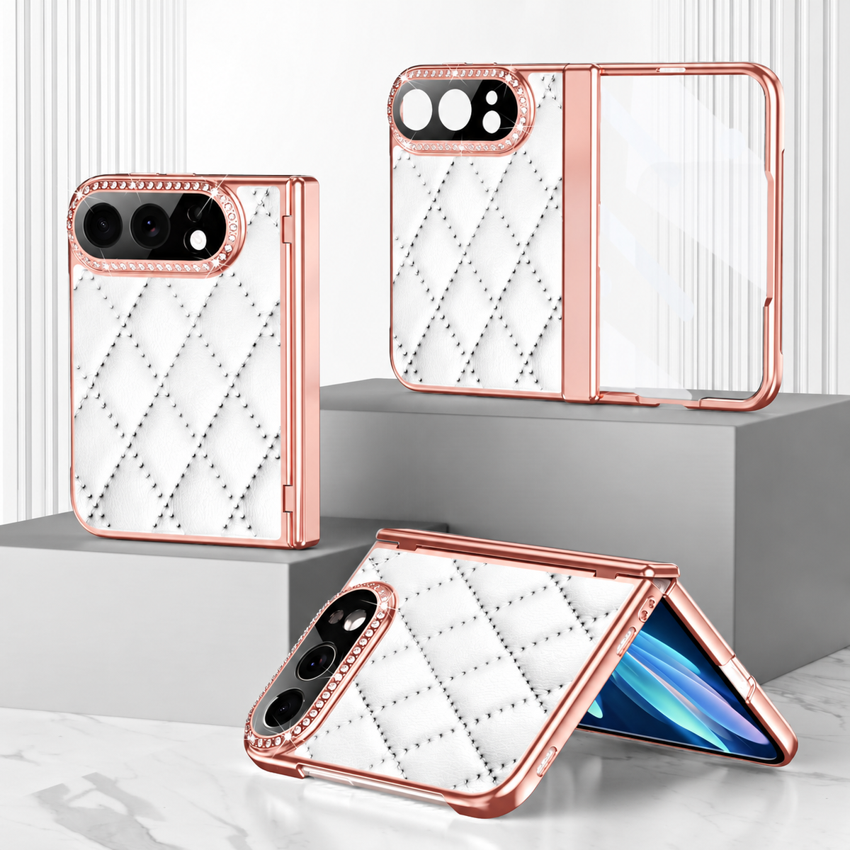 Luxury Diamond Pattern Leather Cover