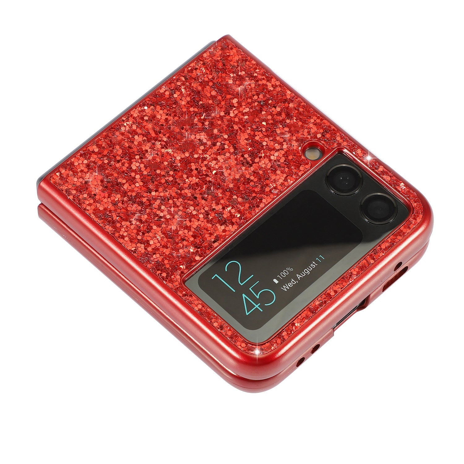 Samsung Galaxy Z Flip 5 Bling Glitter Sequin Cover - case features