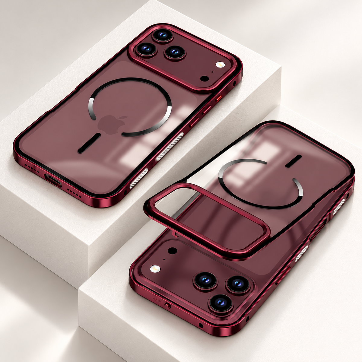 Metallic Alloy Frosted Glass Luxury Cover