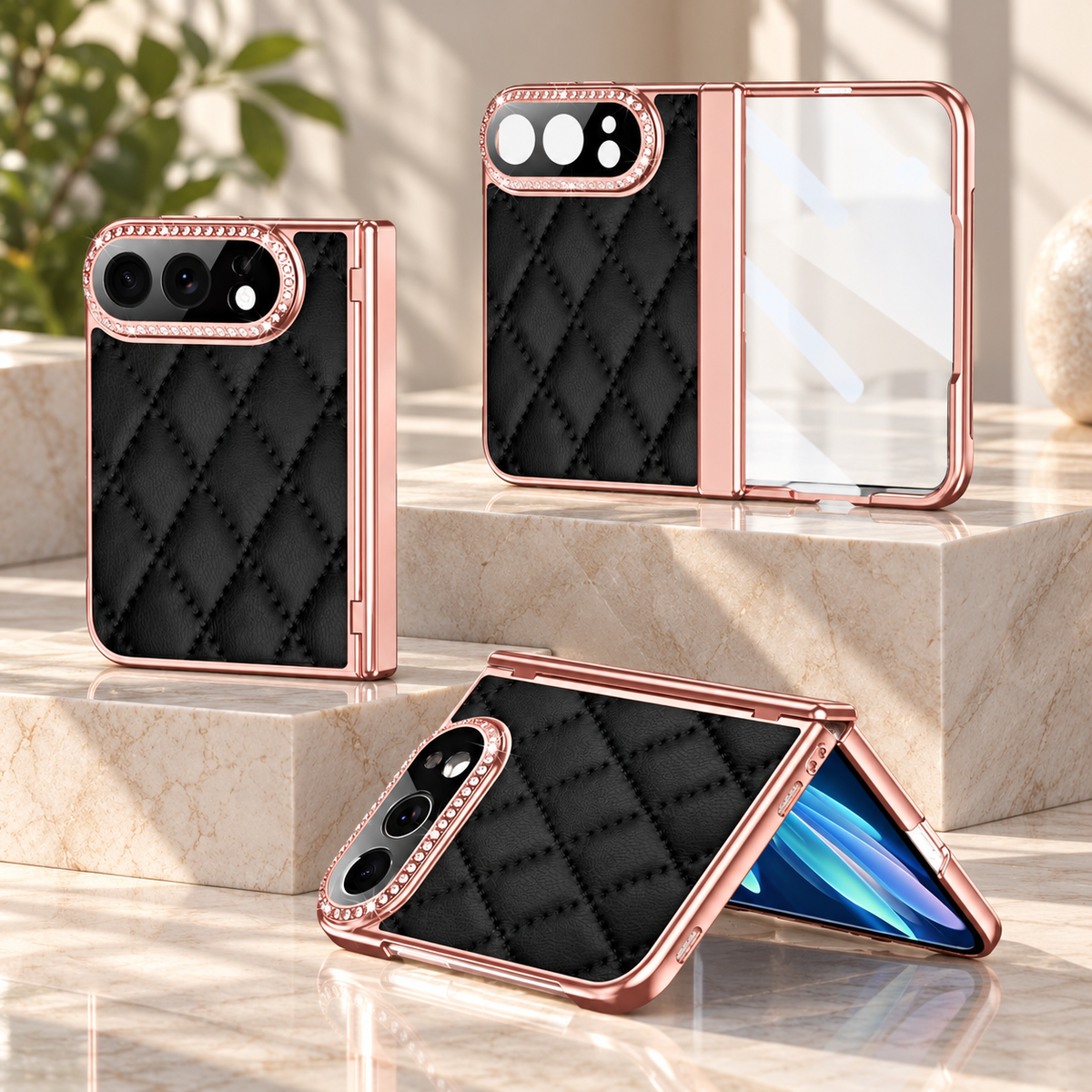 Luxury Diamond Pattern Leather Cover