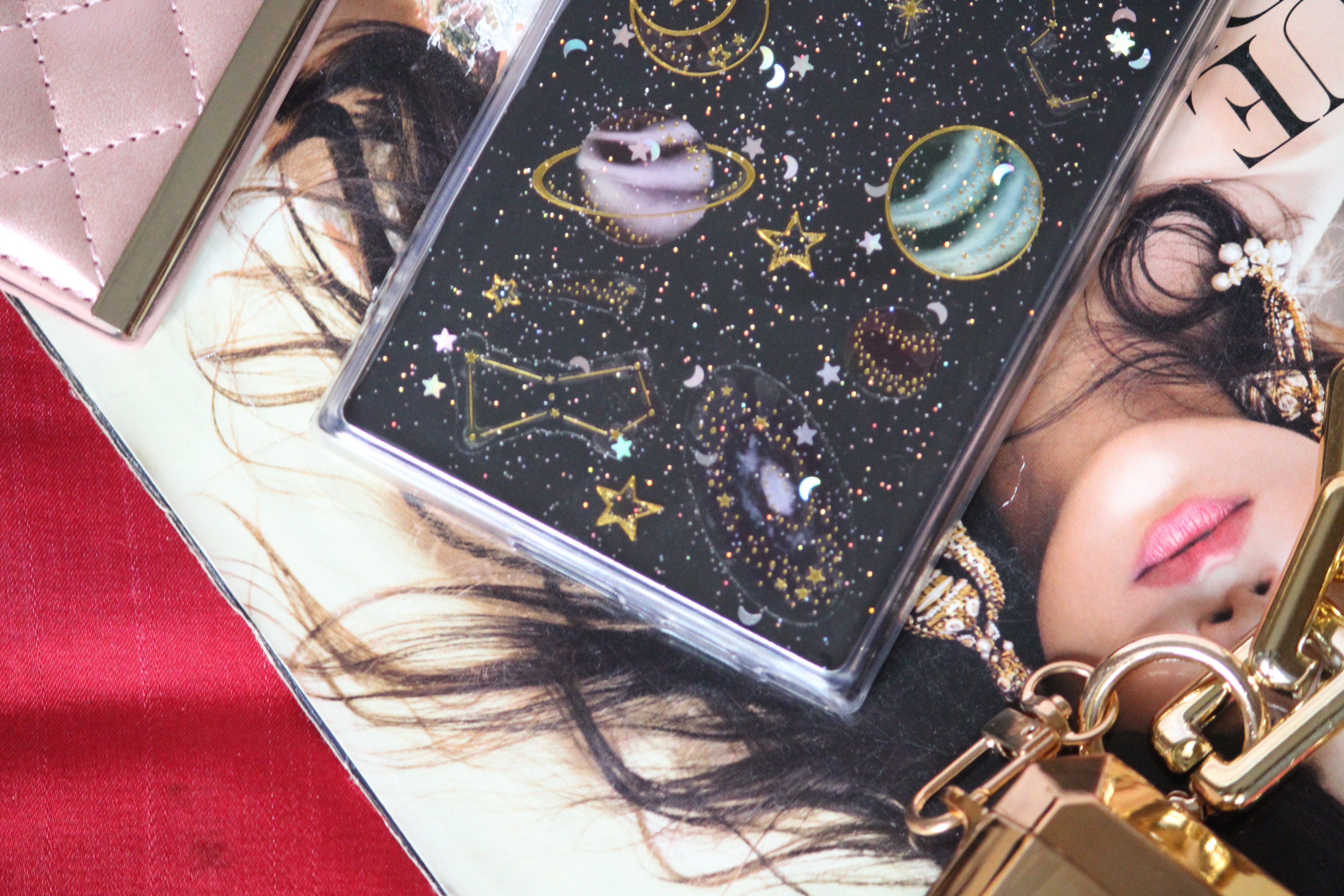 Glittery Stars and Planets Transparent Case iPhone cover – JustAndBest India