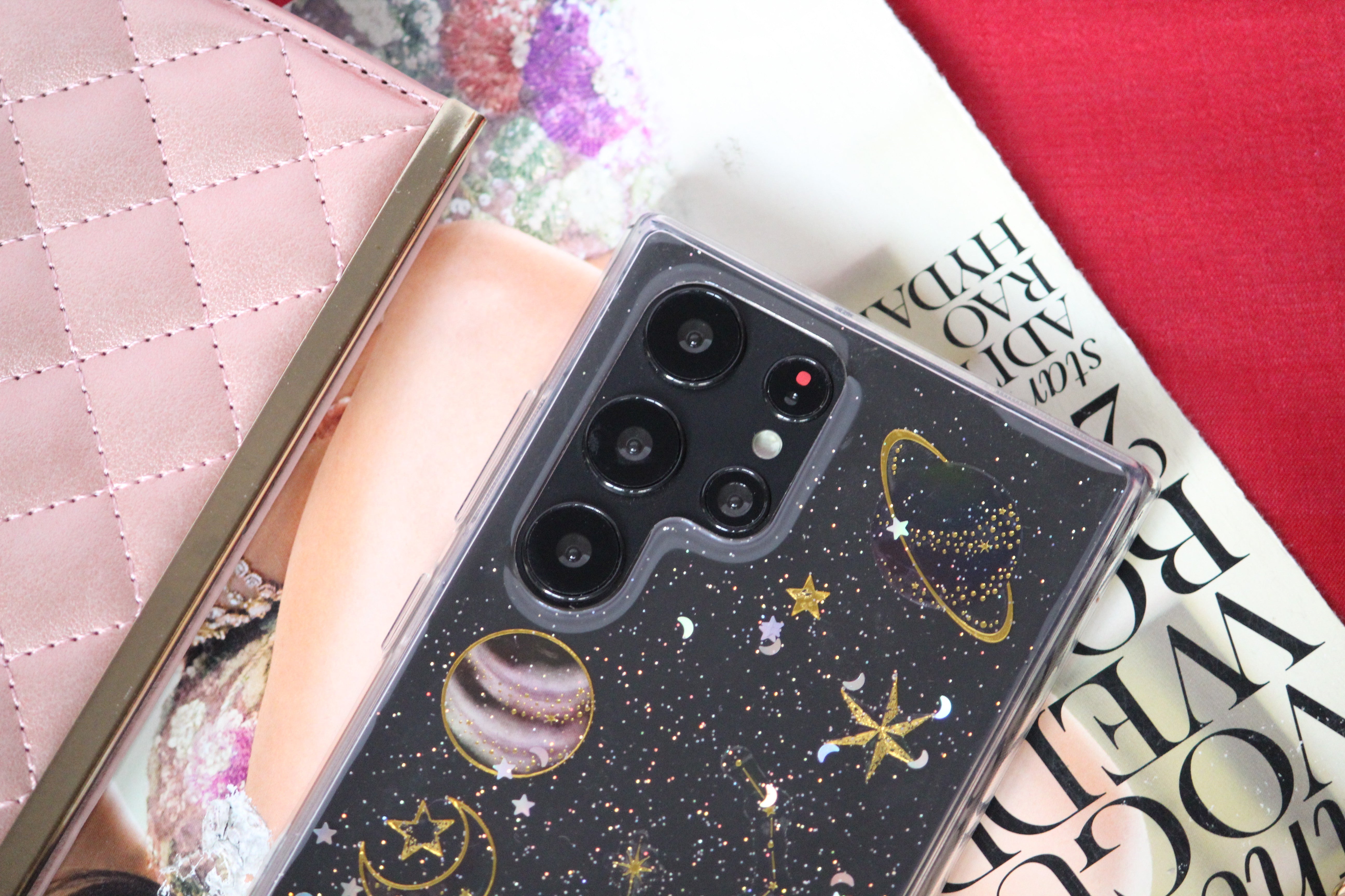 Glittery Stars and Planets Transparent Case iPhone cover – JustAndBest India