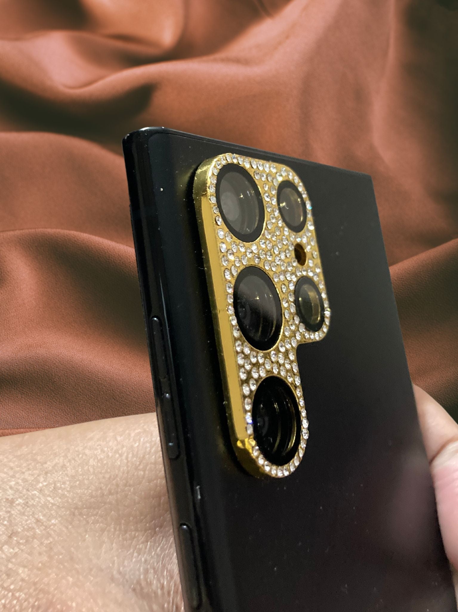 Golden Diamond Stones Camera Lens Protector – phone accessory by JustAndBest India