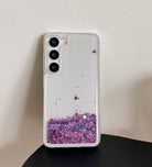 Moving Hearts Glitter Quicksand Cover for Galaxy S23