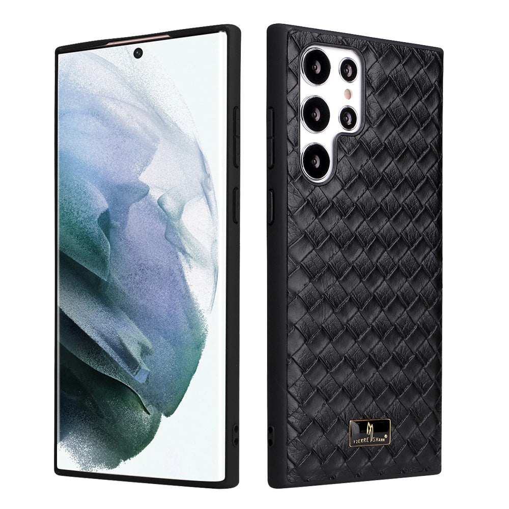 Woven Grid Premium Leather Cover iPhone cover – JustAndBest India