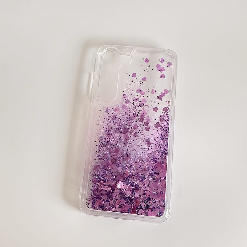 Hearts Glitter Quicksand Cover for Galaxy S23