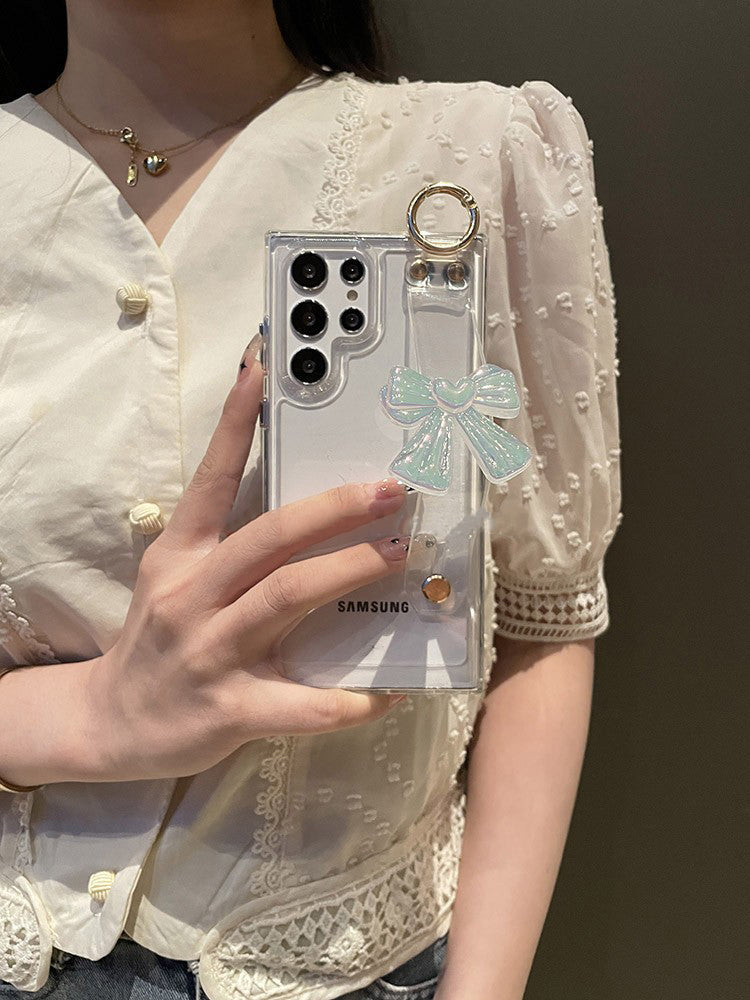 Samsung Galaxy S24 Bowknot Hand Strap Case | Designer Case