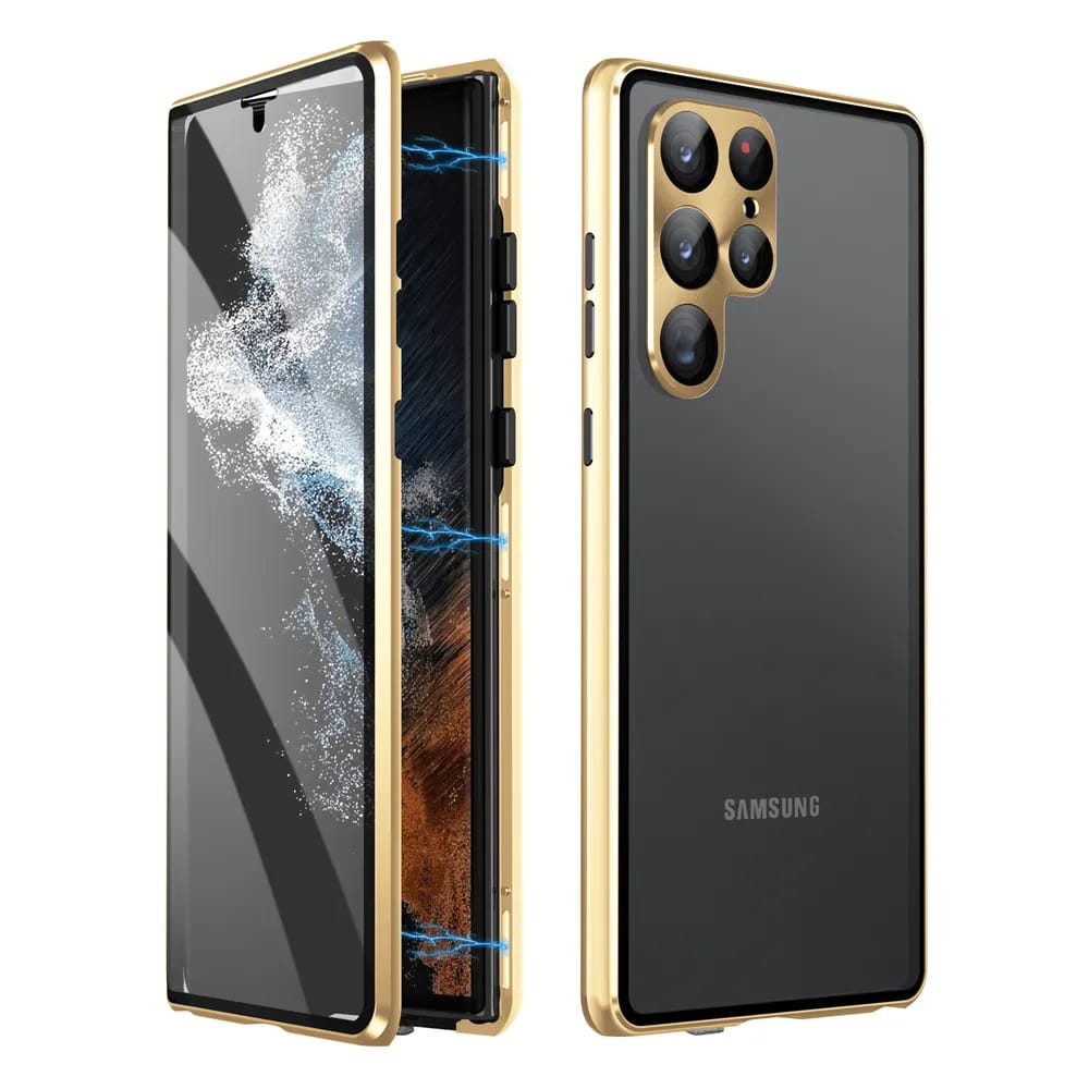 Metallic Gold Plated 360 Degrees Protection Transparent Glass Cover (with Both sides Glass) iPhone cover – JustAndBest India