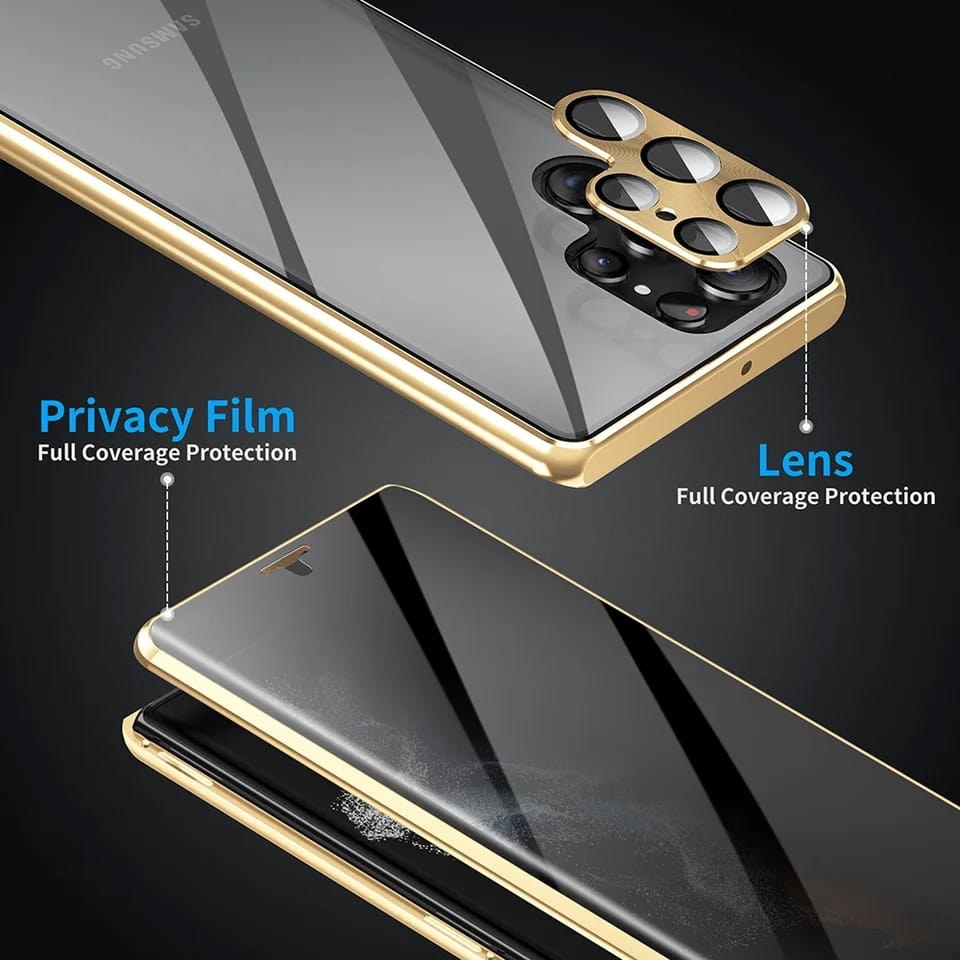 Metallic Gold Plated 360 Degrees Protection Transparent Glass Cover (with Both sides Glass) iPhone cover – JustAndBest India