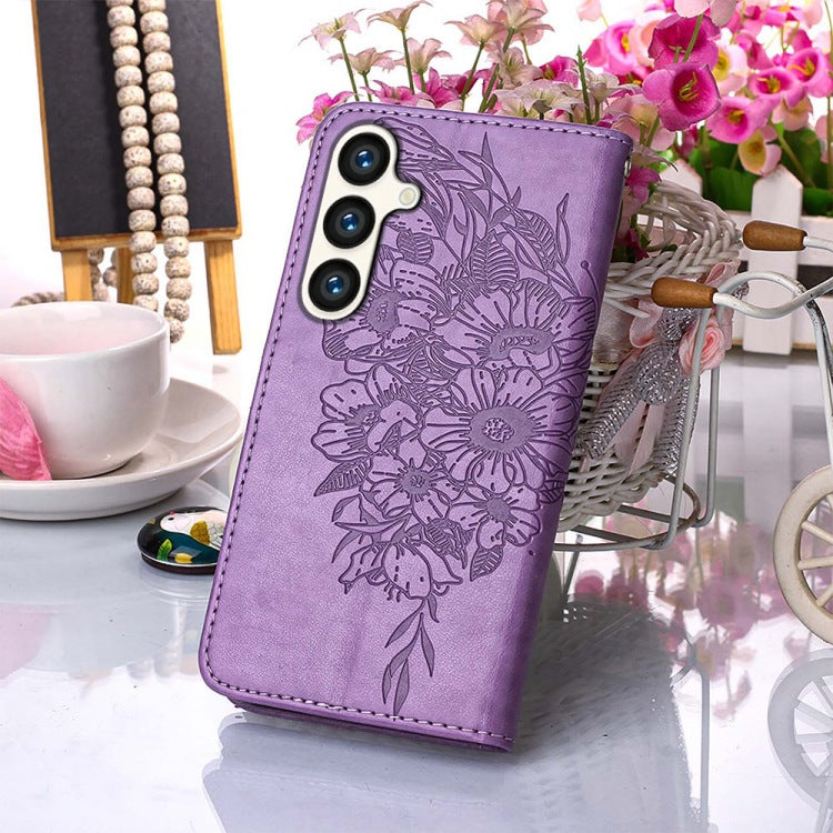 Samsung Galaxy S24 Series Purple Butterflies Flip Cover - phone case