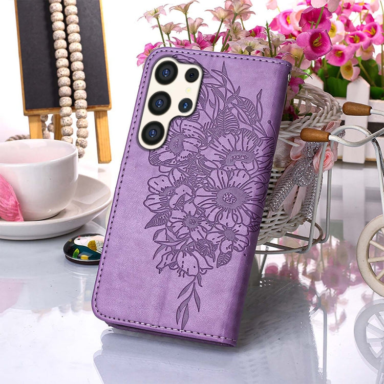 Samsung Galaxy S24 Series Purple Butterflies Flip Cover - protective case detail