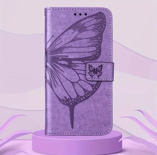 Samsung Galaxy S24 Series Purple Butterflies Flip Cover