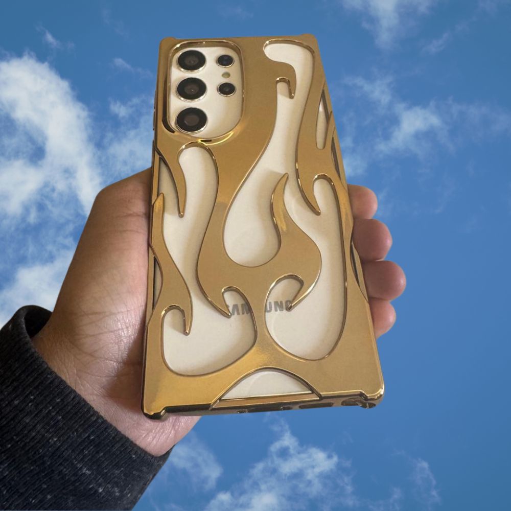 Samsung Galaxy S25 Series 3D Flame Gold Electroplated Cover - colour options
