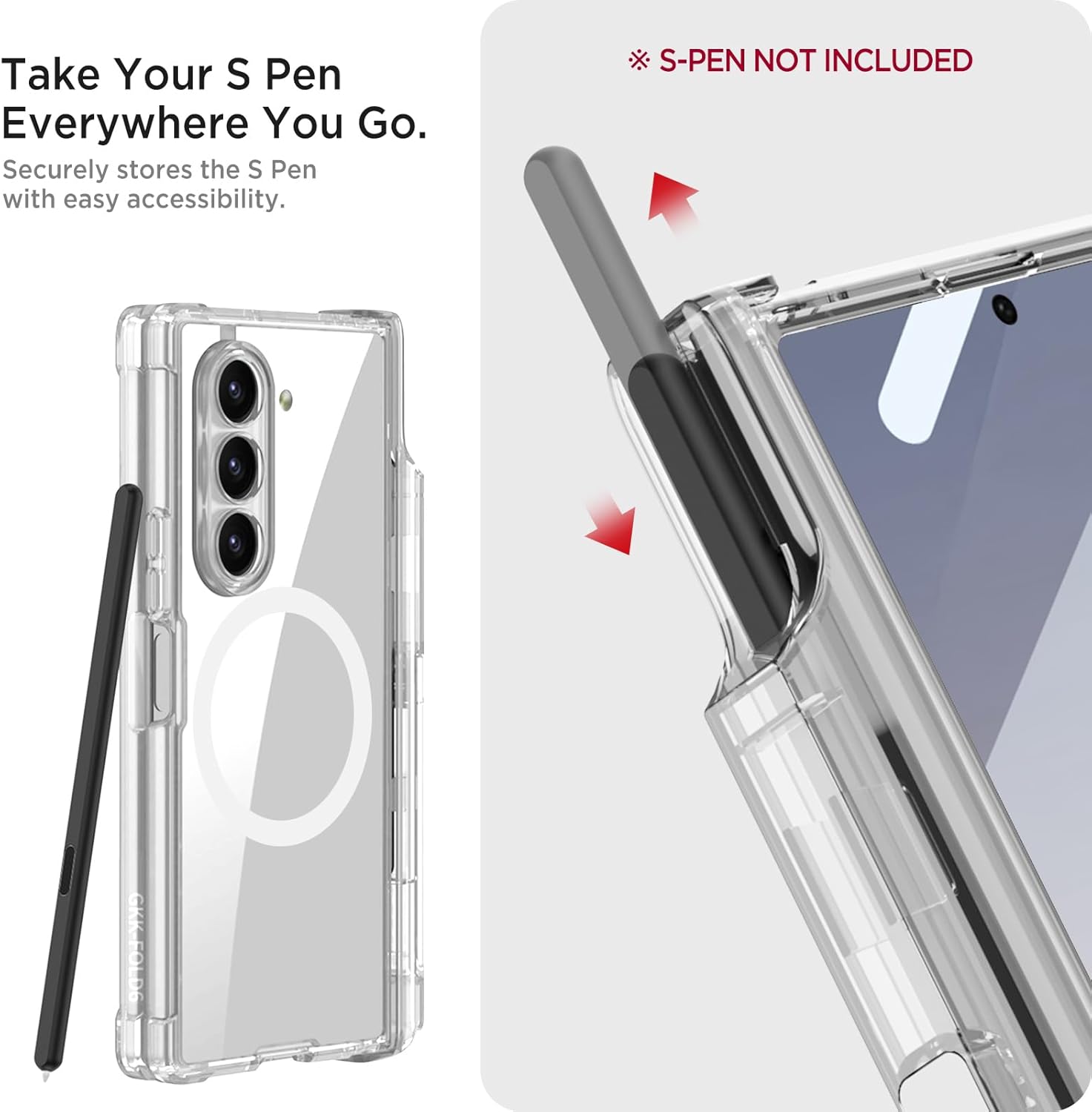 Samsung Galaxy Z Fold 5 Air Cushioned Transparent Cover (and Hinge Pro - colour options