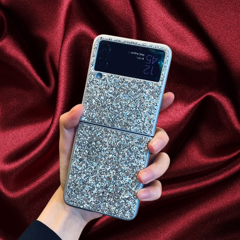 Silver Glitter Cover for Samsung Z Flip 4
