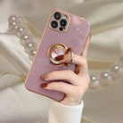 iphone 13 Gold Electroplated Ring Holder Cover