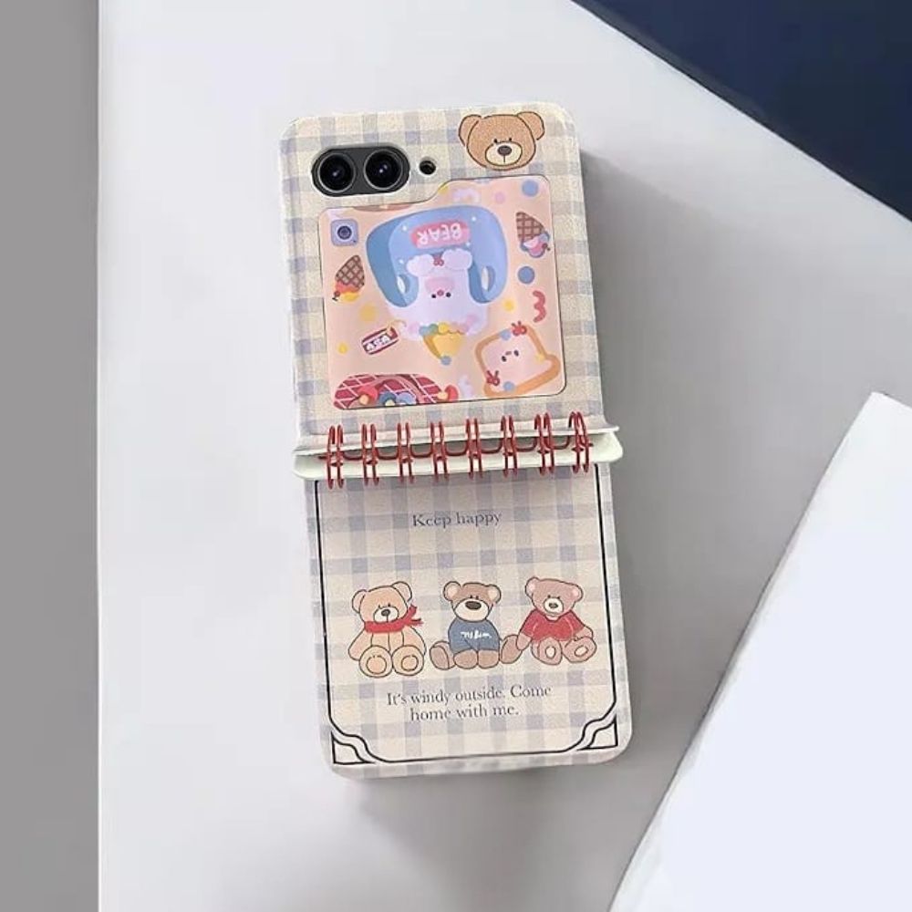 Samsung Galaxy Z Flip 5 Teddy Bears Notebook Case - slim profile