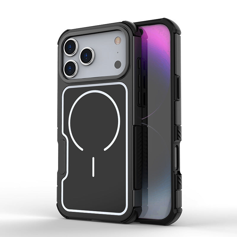 LuxeMirage Pro — Dual-Layer Glass Case with Metallic Camera Frame