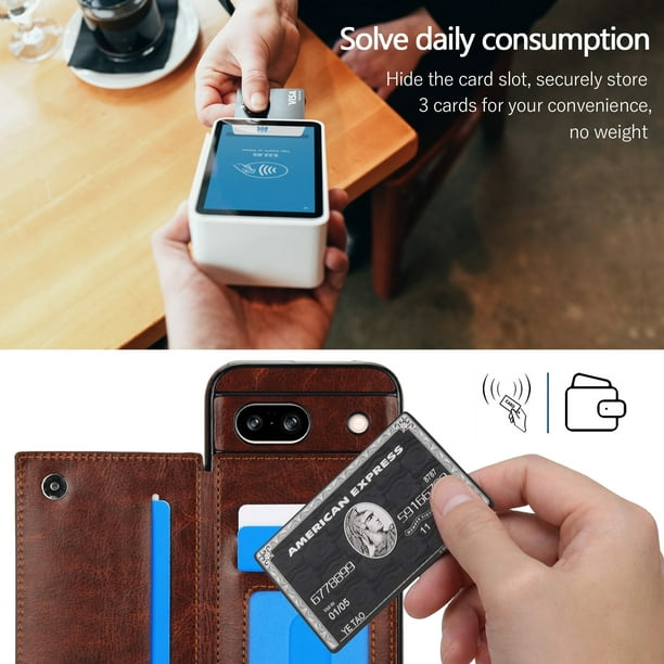 Google Pixel 8A Wallet Style Leather Case - protective case detail