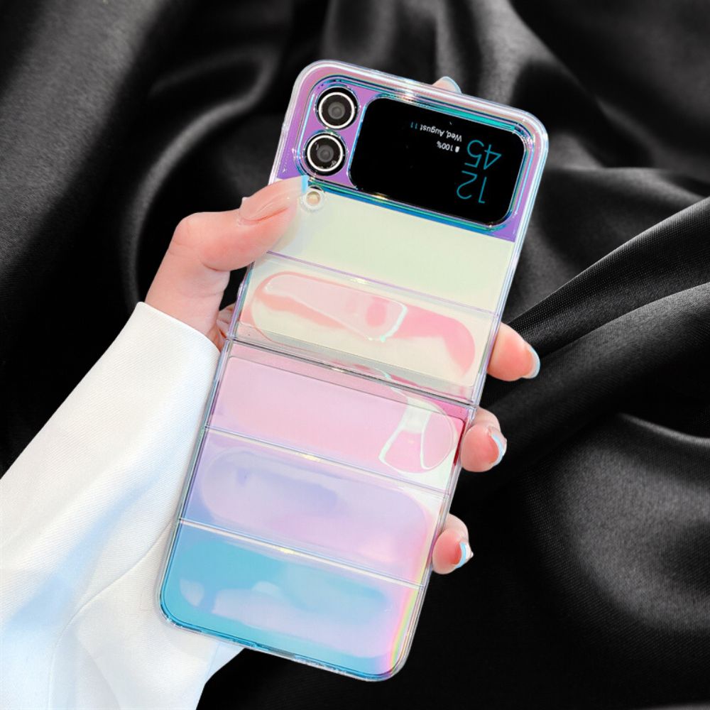 Z Flip 4 Case with Shimmering Aurora Light Effect