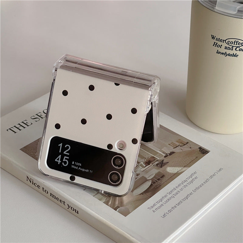 Samsung Galaxy Z Flip 5 Polka Dots Matte Cover(with ) - lifestyle