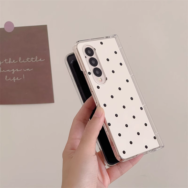 Samsung Galaxy Z Fold 3 Polka Dots Matte Cover(with ) - protective case detail