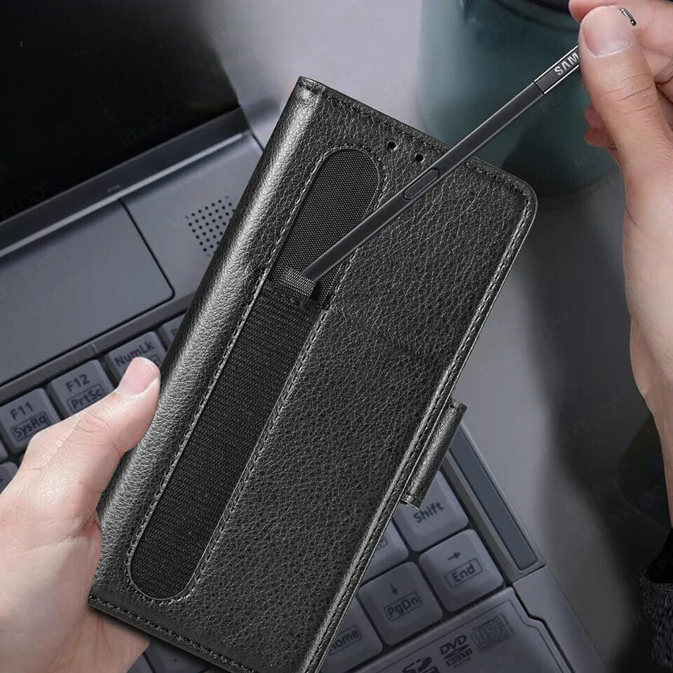 Samsung Galaxy Z Fold 3 Wallet Style Leather Flip Cover - protective case detail