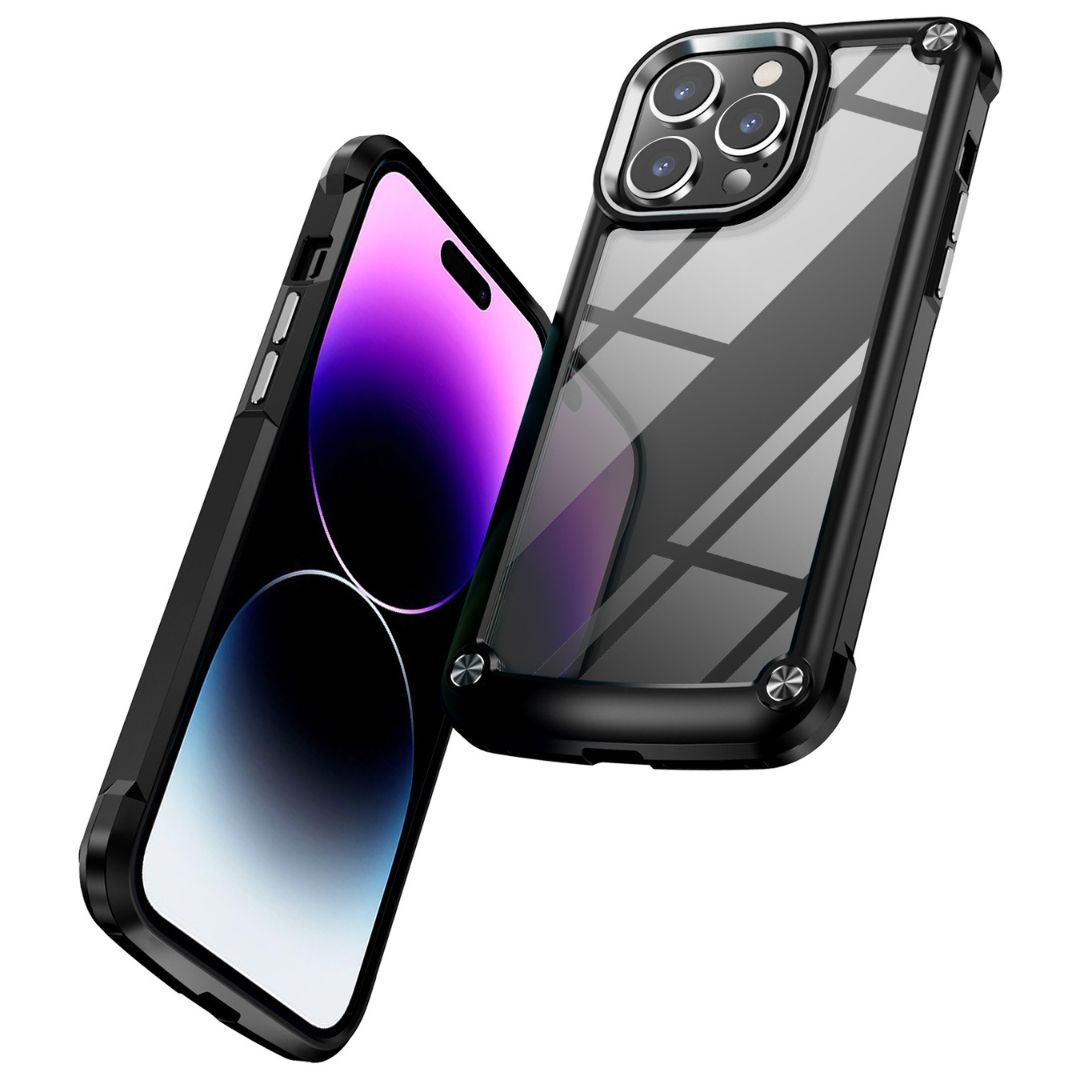 iPhone 15 Series Shockproof Armour Transparent Cover - protective case detail