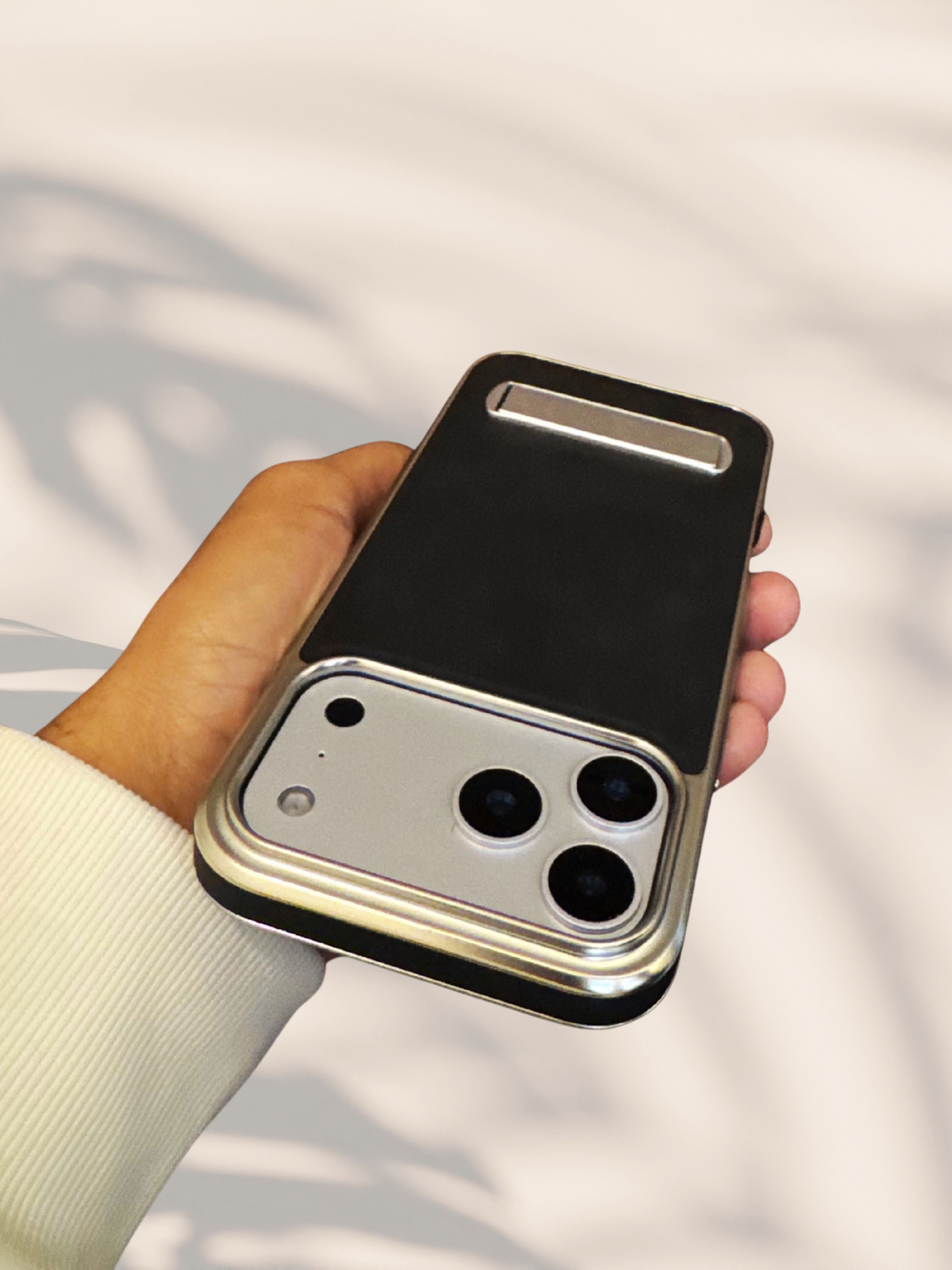 iPhone 17 Series Alcantara Leather Kickstand Cover - protective case detail