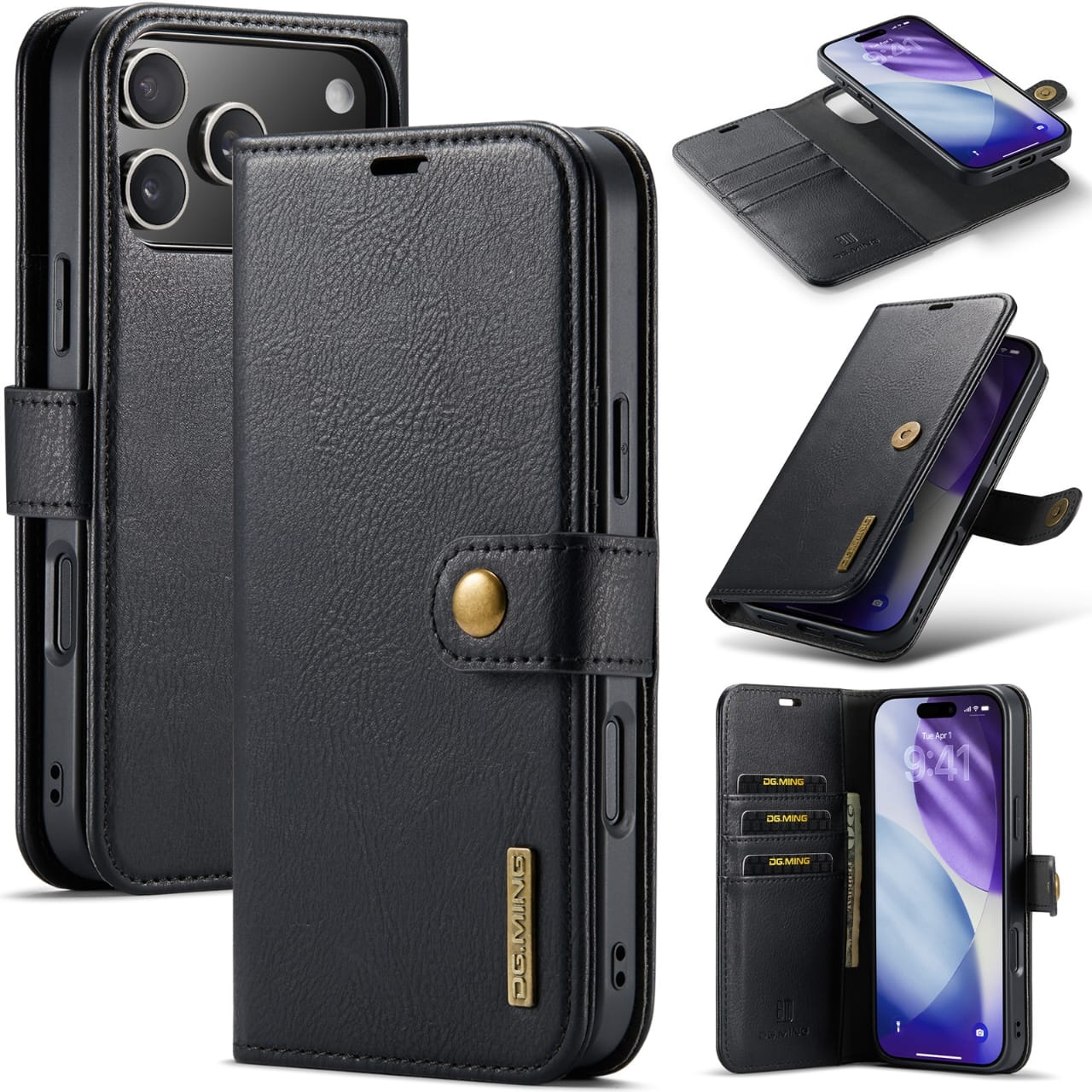 iPhone 17 Series Two-In-One Wallet Style Leather Flip Cover - colour options